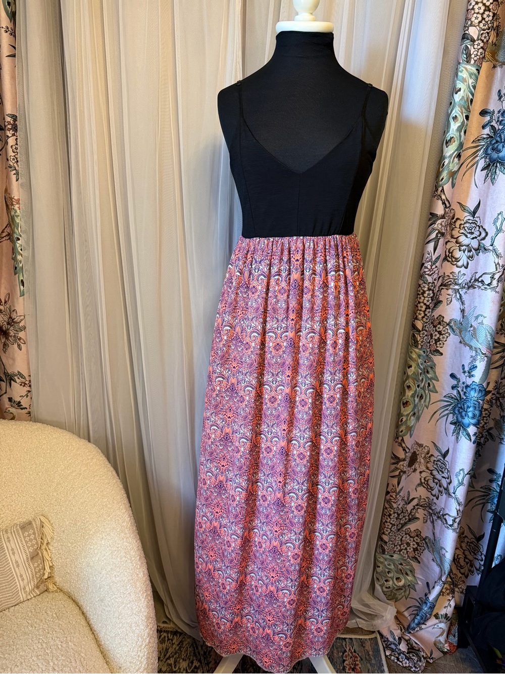 Dainty Hooligan Pink Paisley Maxi Skirt